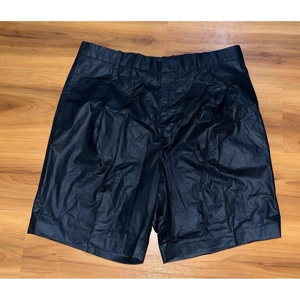 Mens Theory Satin Feel Black Pleated Casual Shorts‎